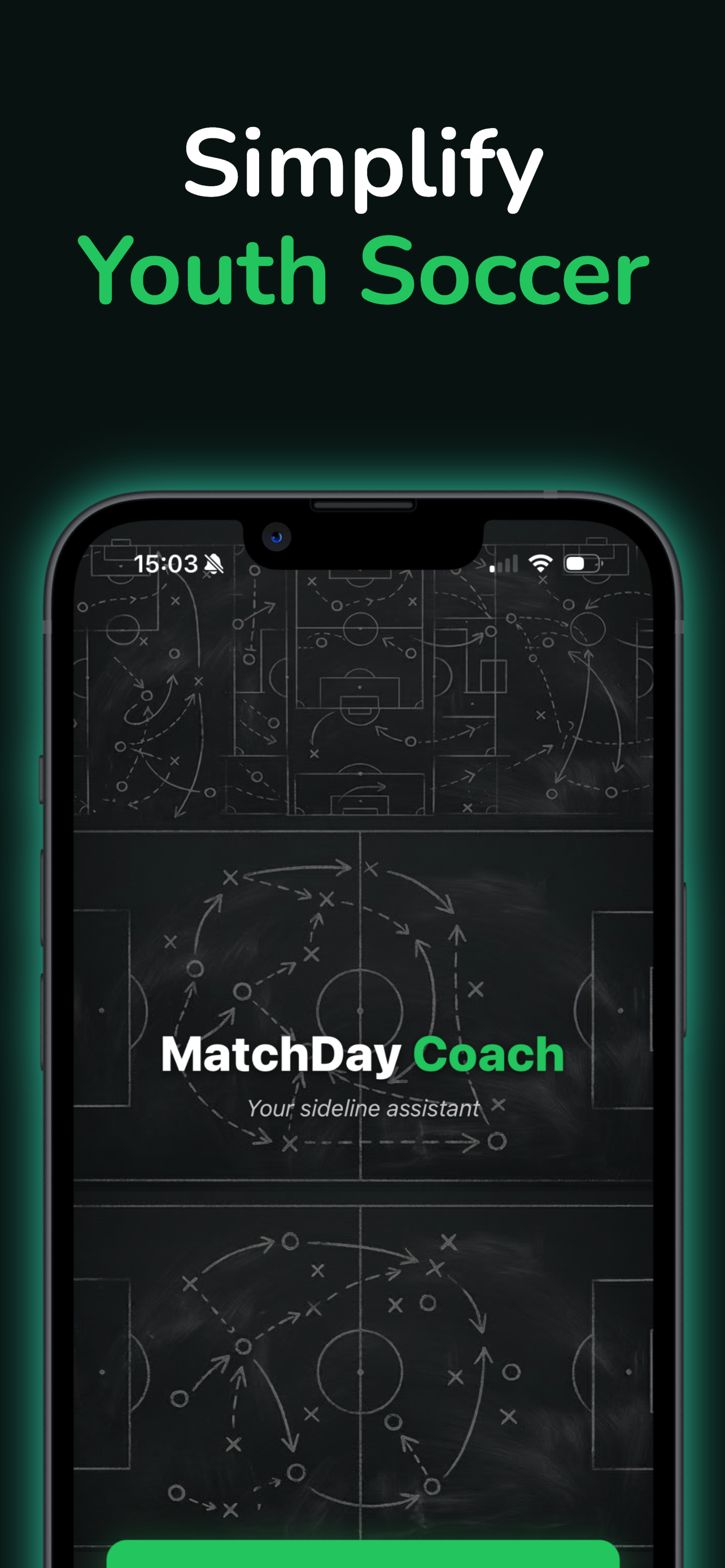 Lineup builder with player names dragged onto a visual soccer pitch